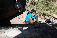 Cayce Wilson rock climbing in Hueco Tanks State Park and Historic Site during the Hueco Tanks Awesome Fest 2010 trip, Friday, May 21, 2010.

Filename: SRM_20100521_13204649.JPG
Aperture: f/8.0
Shutter Speed: 1/200
Body: Canon EOS-1D Mark II
Lens: Canon EF 16-35mm f/2.8 L