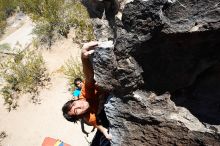 Javier Morales rock climbing in Hueco Tanks State Park and Historic Site during the Hueco Tanks Awesome Fest 2010 trip, Friday, May 21, 2010.

Filename: SRM_20100521_13221663.JPG
Aperture: f/8.0
Shutter Speed: 1/200
Body: Canon EOS-1D Mark II
Lens: Canon EF 16-35mm f/2.8 L