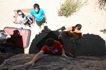 Raanan Robertson rock climbing in Hueco Tanks State Park and Historic Site during the Hueco Tanks Awesome Fest 2010 trip, Friday, May 21, 2010.

Filename: SRM_20100521_13264385.JPG
Aperture: f/5.6
Shutter Speed: 1/500
Body: Canon EOS-1D Mark II
Lens: Canon EF 16-35mm f/2.8 L