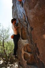 Andrew Dreher rock climbing in Hueco Tanks State Park and Historic Site during the Hueco Tanks Awesome Fest 2010 trip, Friday, May 21, 2010.

Filename: SRM_20100521_16292620.JPG
Aperture: f/4.0
Shutter Speed: 1/320
Body: Canon EOS-1D Mark II
Lens: Canon EF 16-35mm f/2.8 L