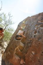 Steve Marek rock climbing in Hueco Tanks State Park and Historic Site during the Hueco Tanks Awesome Fest 2010 trip, Friday, May 21, 2010.

Filename: SRM_20100521_16383329.JPG
Aperture: f/4.0
Shutter Speed: 1/400
Body: Canon EOS-1D Mark II
Lens: Canon EF 16-35mm f/2.8 L