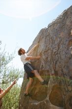 Steve Marek rock climbing in Hueco Tanks State Park and Historic Site during the Hueco Tanks Awesome Fest 2010 trip, Friday, May 21, 2010.

Filename: SRM_20100521_16403531.JPG
Aperture: f/4.0
Shutter Speed: 1/640
Body: Canon EOS-1D Mark II
Lens: Canon EF 16-35mm f/2.8 L