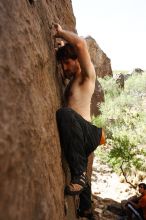 Andrew Dreher rock climbing in Hueco Tanks State Park and Historic Site during the Hueco Tanks Awesome Fest 2010 trip, Friday, May 21, 2010.

Filename: SRM_20100521_17445938.JPG
Aperture: f/3.5
Shutter Speed: 1/320
Body: Canon EOS-1D Mark II
Lens: Canon EF 16-35mm f/2.8 L