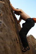 Andrew Dreher rock climbing in Hueco Tanks State Park and Historic Site during the Hueco Tanks Awesome Fest 2010 trip, Friday, May 21, 2010.

Filename: SRM_20100521_17453141.JPG
Aperture: f/3.5
Shutter Speed: 1/500
Body: Canon EOS-1D Mark II
Lens: Canon EF 16-35mm f/2.8 L