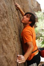 Javier Morales rock climbing in Hueco Tanks State Park and Historic Site during the Hueco Tanks Awesome Fest 2010 trip, Friday, May 21, 2010.

Filename: SRM_20100521_17503943.JPG
Aperture: f/4.0
Shutter Speed: 1/160
Body: Canon EOS-1D Mark II
Lens: Canon EF 16-35mm f/2.8 L