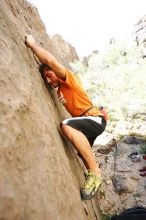 Javier Morales rock climbing in Hueco Tanks State Park and Historic Site during the Hueco Tanks Awesome Fest 2010 trip, Friday, May 21, 2010.

Filename: SRM_20100521_17514849.JPG
Aperture: f/4.0
Shutter Speed: 1/200
Body: Canon EOS-1D Mark II
Lens: Canon EF 16-35mm f/2.8 L