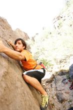 Javier Morales rock climbing in Hueco Tanks State Park and Historic Site during the Hueco Tanks Awesome Fest 2010 trip, Friday, May 21, 2010.

Filename: SRM_20100521_17515252.JPG
Aperture: f/4.0
Shutter Speed: 1/200
Body: Canon EOS-1D Mark II
Lens: Canon EF 16-35mm f/2.8 L