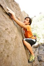 Javier Morales rock climbing in Hueco Tanks State Park and Historic Site during the Hueco Tanks Awesome Fest 2010 trip, Friday, May 21, 2010.

Filename: SRM_20100521_17520456.JPG
Aperture: f/4.0
Shutter Speed: 1/200
Body: Canon EOS-1D Mark II
Lens: Canon EF 16-35mm f/2.8 L