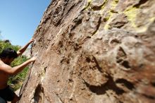 Cayce Wilson rock climbing in Hueco Tanks State Park and Historic Site during the Hueco Tanks Awesome Fest 2010 trip, Friday, May 21, 2010.

Filename: SRM_20100521_18032881.JPG
Aperture: f/3.5
Shutter Speed: 1/3200
Body: Canon EOS-1D Mark II
Lens: Canon EF 16-35mm f/2.8 L