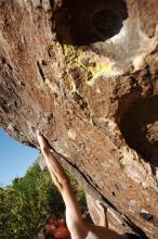 Andrew Dreher rock climbing in Hueco Tanks State Park and Historic Site during the Hueco Tanks Awesome Fest 2010 trip, Friday, May 21, 2010.

Filename: SRM_20100521_18044782.JPG
Aperture: f/8.0
Shutter Speed: 1/500
Body: Canon EOS-1D Mark II
Lens: Canon EF 16-35mm f/2.8 L