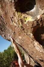 Andrew Dreher rock climbing in Hueco Tanks State Park and Historic Site during the Hueco Tanks Awesome Fest 2010 trip, Friday, May 21, 2010.

Filename: SRM_20100521_18044783.JPG
Aperture: f/8.0
Shutter Speed: 1/500
Body: Canon EOS-1D Mark II
Lens: Canon EF 16-35mm f/2.8 L