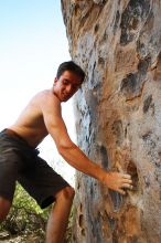 Raanan Robertson rock climbing in Hueco Tanks State Park and Historic Site during the Hueco Tanks Awesome Fest 2010 trip, Friday, May 21, 2010.

Filename: SRM_20100521_19284626.JPG
Aperture: f/5.6
Shutter Speed: 1/160
Body: Canon EOS-1D Mark II
Lens: Canon EF 16-35mm f/2.8 L