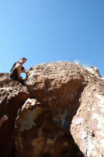 Raanan Robertson rock climbing in Hueco Tanks State Park and Historic Site during the Hueco Tanks Awesome Fest 2010 trip, Saturday, May 22, 2010.

Filename: SRM_20100522_10272281.JPG
Aperture: f/16.0
Shutter Speed: 1/10
Body: Canon EOS-1D Mark II
Lens: Canon EF 16-35mm f/2.8 L