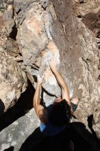 Javier Morales rock climbing in Hueco Tanks State Park and Historic Site during the Hueco Tanks Awesome Fest 2010 trip, Saturday, May 22, 2010.

Filename: SRM_20100522_10453230.JPG
Aperture: f/5.6
Shutter Speed: 1/640
Body: Canon EOS-1D Mark II
Lens: Canon EF 16-35mm f/2.8 L