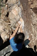 Javier Morales rock climbing in Hueco Tanks State Park and Historic Site during the Hueco Tanks Awesome Fest 2010 trip, Saturday, May 22, 2010.

Filename: SRM_20100522_10453731.JPG
Aperture: f/5.6
Shutter Speed: 1/800
Body: Canon EOS-1D Mark II
Lens: Canon EF 16-35mm f/2.8 L