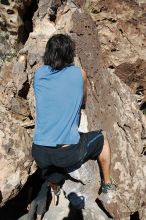 Javier Morales rock climbing in Hueco Tanks State Park and Historic Site during the Hueco Tanks Awesome Fest 2010 trip, Saturday, May 22, 2010.

Filename: SRM_20100522_10454534.JPG
Aperture: f/5.6
Shutter Speed: 1/640
Body: Canon EOS-1D Mark II
Lens: Canon EF 16-35mm f/2.8 L