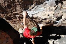 Steve Marek rock climbing in Hueco Tanks State Park and Historic Site during the Hueco Tanks Awesome Fest 2010 trip, Saturday, May 22, 2010.

Filename: SRM_20100522_10472045.JPG
Aperture: f/5.0
Shutter Speed: 1/500
Body: Canon EOS-1D Mark II
Lens: Canon EF 16-35mm f/2.8 L