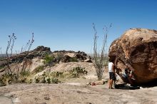 Sarah Williams rock climbing in Hueco Tanks State Park and Historic Site during the Hueco Tanks Awesome Fest 2010 trip, Saturday, May 22, 2010.

Filename: SRM_20100522_11405451.JPG
Aperture: f/5.6
Shutter Speed: 1/800
Body: Canon EOS-1D Mark II
Lens: Canon EF 16-35mm f/2.8 L