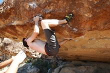 Raanan Robertson rock climbing in Hueco Tanks State Park and Historic Site during the Hueco Tanks Awesome Fest 2010 trip, Saturday, May 22, 2010.

Filename: SRM_20100522_12023063.JPG
Aperture: f/5.6
Shutter Speed: 1/160
Body: Canon EOS-1D Mark II
Lens: Canon EF 16-35mm f/2.8 L