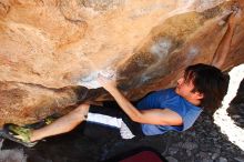 Javier Morales rock climbing in Hueco Tanks State Park and Historic Site during the Hueco Tanks Awesome Fest 2010 trip, Saturday, May 22, 2010.

Filename: SRM_20100522_12062276.JPG
Aperture: f/5.6
Shutter Speed: 1/60
Body: Canon EOS-1D Mark II
Lens: Canon EF 16-35mm f/2.8 L