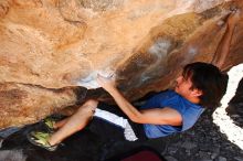 Javier Morales rock climbing in Hueco Tanks State Park and Historic Site during the Hueco Tanks Awesome Fest 2010 trip, Saturday, May 22, 2010.

Filename: SRM_20100522_12062277.JPG
Aperture: f/5.6
Shutter Speed: 1/80
Body: Canon EOS-1D Mark II
Lens: Canon EF 16-35mm f/2.8 L