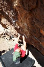 Steve Marek rock climbing in Hueco Tanks State Park and Historic Site during the Hueco Tanks Awesome Fest 2010 trip, Saturday, May 22, 2010.

Filename: SRM_20100522_12240223.JPG
Aperture: f/8.0
Shutter Speed: 1/400
Body: Canon EOS-1D Mark II
Lens: Canon EF 16-35mm f/2.8 L