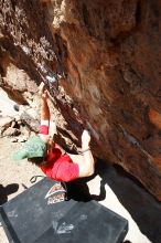 Steve Marek rock climbing in Hueco Tanks State Park and Historic Site during the Hueco Tanks Awesome Fest 2010 trip, Saturday, May 22, 2010.

Filename: SRM_20100522_12240226.JPG
Aperture: f/8.0
Shutter Speed: 1/400
Body: Canon EOS-1D Mark II
Lens: Canon EF 16-35mm f/2.8 L