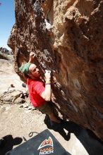 Steve Marek rock climbing in Hueco Tanks State Park and Historic Site during the Hueco Tanks Awesome Fest 2010 trip, Saturday, May 22, 2010.

Filename: SRM_20100522_12240734.JPG
Aperture: f/8.0
Shutter Speed: 1/500
Body: Canon EOS-1D Mark II
Lens: Canon EF 16-35mm f/2.8 L