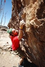 Steve Marek rock climbing in Hueco Tanks State Park and Historic Site during the Hueco Tanks Awesome Fest 2010 trip, Saturday, May 22, 2010.

Filename: SRM_20100522_12240936.JPG
Aperture: f/8.0
Shutter Speed: 1/500
Body: Canon EOS-1D Mark II
Lens: Canon EF 16-35mm f/2.8 L