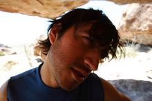 Javier Morales rock climbing in Hueco Tanks State Park and Historic Site during the Hueco Tanks Awesome Fest 2010 trip, Saturday, May 22, 2010.

Filename: SRM_20100522_14030255.JPG
Aperture: f/8.0
Shutter Speed: 1/125
Body: Canon EOS-1D Mark II
Lens: Canon EF 16-35mm f/2.8 L