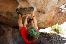 Steve Marek rock climbing on No One Gets Out of Here Alive (V2) in Hueco Tanks State Park and Historic Site during the Hueco Tanks Awesome Fest 2010 trip, Saturday, May 22, 2010.

Filename: SRM_20100522_15181894.JPG
Aperture: f/5.6
Shutter Speed: 1/250
Body: Canon EOS-1D Mark II
Lens: Canon EF 16-35mm f/2.8 L