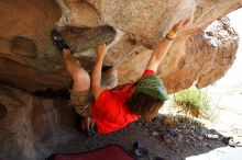 Steve Marek rock climbing on No One Gets Out of Here Alive (V2) in Hueco Tanks State Park and Historic Site during the Hueco Tanks Awesome Fest 2010 trip, Saturday, May 22, 2010.

Filename: SRM_20100522_15182096.JPG
Aperture: f/5.6
Shutter Speed: 1/320
Body: Canon EOS-1D Mark II
Lens: Canon EF 16-35mm f/2.8 L