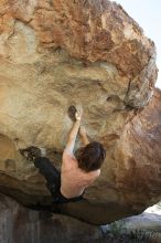 Andrew Dreher rock climbing on No One Gets Out of Here Alive (V2) in Hueco Tanks State Park and Historic Site during the Hueco Tanks Awesome Fest 2010 trip, Sunday, May 23, 2010.

Filename: SRM_20100523_10515634.JPG
Aperture: f/5.6
Shutter Speed: 1/640
Body: Canon EOS-1D Mark II
Lens: Canon EF 16-35mm f/2.8 L