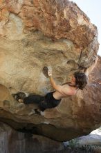 Andrew Dreher rock climbing on No One Gets Out of Here Alive (V2) in Hueco Tanks State Park and Historic Site during the Hueco Tanks Awesome Fest 2010 trip, Sunday, May 23, 2010.

Filename: SRM_20100523_10515944.JPG
Aperture: f/5.6
Shutter Speed: 1/640
Body: Canon EOS-1D Mark II
Lens: Canon EF 16-35mm f/2.8 L