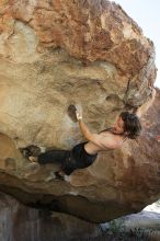 Andrew Dreher rock climbing on No One Gets Out of Here Alive (V2) in Hueco Tanks State Park and Historic Site during the Hueco Tanks Awesome Fest 2010 trip, Sunday, May 23, 2010.

Filename: SRM_20100523_10515945.JPG
Aperture: f/5.6
Shutter Speed: 1/640
Body: Canon EOS-1D Mark II
Lens: Canon EF 16-35mm f/2.8 L