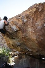 Javier Morales rock climbing on No One Gets Out of Here Alive (V2) in Hueco Tanks State Park and Historic Site during the Hueco Tanks Awesome Fest 2010 trip, Sunday, May 23, 2010.

Filename: SRM_20100523_11080499.JPG
Aperture: f/5.6
Shutter Speed: 1/500
Body: Canon EOS-1D Mark II
Lens: Canon EF 16-35mm f/2.8 L