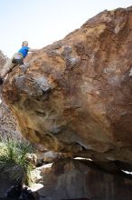 Steve Marek rock climbing on No One Gets Out of Here Alive (V2) in Hueco Tanks State Park and Historic Site during the Hueco Tanks Awesome Fest 2010 trip, Sunday, May 23, 2010.

Filename: SRM_20100523_11115133.JPG
Aperture: f/5.6
Shutter Speed: 1/500
Body: Canon EOS-1D Mark II
Lens: Canon EF 16-35mm f/2.8 L