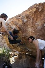 Raanan Robertson rock climbing on Pull the Pin in Hueco Tanks State Park and Historic Site during the Hueco Tanks Awesome Fest 2010 trip, Sunday, May 23, 2010.

Filename: SRM_20100523_11262825.JPG
Aperture: f/5.6
Shutter Speed: 1/500
Body: Canon EOS-1D Mark II
Lens: Canon EF 16-35mm f/2.8 L