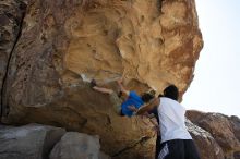 Steve Marek rock climbing in Hueco Tanks State Park and Historic Site during the Hueco Tanks Awesome Fest 2010 trip, Sunday, May 23, 2010.

Filename: SRM_20100523_11575771.JPG
Aperture: f/8.0
Shutter Speed: 1/500
Body: Canon EOS-1D Mark II
Lens: Canon EF 16-35mm f/2.8 L