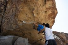 Steve Marek rock climbing in Hueco Tanks State Park and Historic Site during the Hueco Tanks Awesome Fest 2010 trip, Sunday, May 23, 2010.

Filename: SRM_20100523_11575972.JPG
Aperture: f/8.0
Shutter Speed: 1/500
Body: Canon EOS-1D Mark II
Lens: Canon EF 16-35mm f/2.8 L