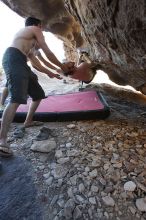 Andrew Dreher rock climbing in Hueco Tanks State Park and Historic Site during the Hueco Tanks Awesome Fest 2010 trip, Sunday, May 23, 2010.

Filename: SRM_20100523_19093157.JPG
Aperture: f/4.0
Shutter Speed: 1/100
Body: Canon EOS-1D Mark II
Lens: Canon EF 16-35mm f/2.8 L