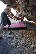 Andrew Dreher rock climbing in Hueco Tanks State Park and Historic Site during the Hueco Tanks Awesome Fest 2010 trip, Sunday, May 23, 2010.

Filename: SRM_20100523_19093160.JPG
Aperture: f/4.0
Shutter Speed: 1/100
Body: Canon EOS-1D Mark II
Lens: Canon EF 16-35mm f/2.8 L