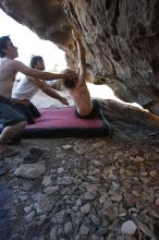 Andrew Dreher rock climbing in Hueco Tanks State Park and Historic Site during the Hueco Tanks Awesome Fest 2010 trip, Sunday, May 23, 2010.

Filename: SRM_20100523_19114078.JPG
Aperture: f/4.0
Shutter Speed: 1/125
Body: Canon EOS-1D Mark II
Lens: Canon EF 16-35mm f/2.8 L