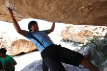 Javier Morales rock climbing on Mexican Chicken (V6) in Hueco Tanks State Park and Historic Site during the Hueco Tanks Awesome Fest 2010 trip, Monday, May 24, 2010.

Filename: SRM_20100524_12144114.JPG
Aperture: f/4.0
Shutter Speed: 1/2500
Body: Canon EOS-1D Mark II
Lens: Canon EF 16-35mm f/2.8 L