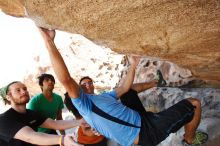 Javier Morales rock climbing on Mexican Chicken (V6) in Hueco Tanks State Park and Historic Site during the Hueco Tanks Awesome Fest 2010 trip, Monday, May 24, 2010.

Filename: SRM_20100524_12194524.JPG
Aperture: f/4.0
Shutter Speed: 1/400
Body: Canon EOS-1D Mark II
Lens: Canon EF 16-35mm f/2.8 L