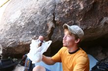 Rock climbing in Hueco Tanks State Park and Historic Site during the Hueco Tanks Awesome Fest 2.0 trip, Saturday, September 04, 2010.

Filename: SRM_20100904_12052635.JPG
Aperture: f/4.0
Shutter Speed: 1/125
Body: Canon EOS 20D
Lens: Canon EF 16-35mm f/2.8 L