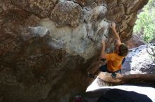 Rock climbing in Hueco Tanks State Park and Historic Site during the Hueco Tanks Awesome Fest 2.0 trip, Saturday, September 04, 2010.

Filename: SRM_20100904_13064654.JPG
Aperture: f/4.0
Shutter Speed: 1/200
Body: Canon EOS 20D
Lens: Canon EF 16-35mm f/2.8 L