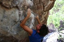 Rock climbing in Hueco Tanks State Park and Historic Site during the Hueco Tanks Awesome Fest 2.0 trip, Saturday, September 04, 2010.

Filename: SRM_20100904_13132574.JPG
Aperture: f/4.0
Shutter Speed: 1/200
Body: Canon EOS 20D
Lens: Canon EF 16-35mm f/2.8 L