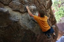 Rock climbing in Hueco Tanks State Park and Historic Site during the Hueco Tanks Awesome Fest 2.0 trip, Saturday, September 04, 2010.

Filename: SRM_20100904_13173481.JPG
Aperture: f/4.0
Shutter Speed: 1/200
Body: Canon EOS 20D
Lens: Canon EF 16-35mm f/2.8 L