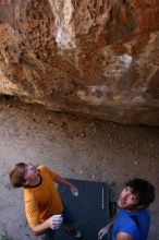 Rock climbing in Hueco Tanks State Park and Historic Site during the Hueco Tanks Awesome Fest 2.0 trip, Saturday, September 04, 2010.

Filename: SRM_20100904_13274888.JPG
Aperture: f/4.0
Shutter Speed: 1/200
Body: Canon EOS 20D
Lens: Canon EF 16-35mm f/2.8 L